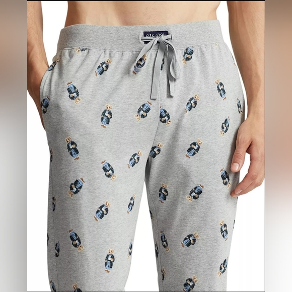 Polo Ralph Lauren Polo Bear Jogger Pajamas Set Size S/SML Heather Grey With Bear - Picture 3 of 4